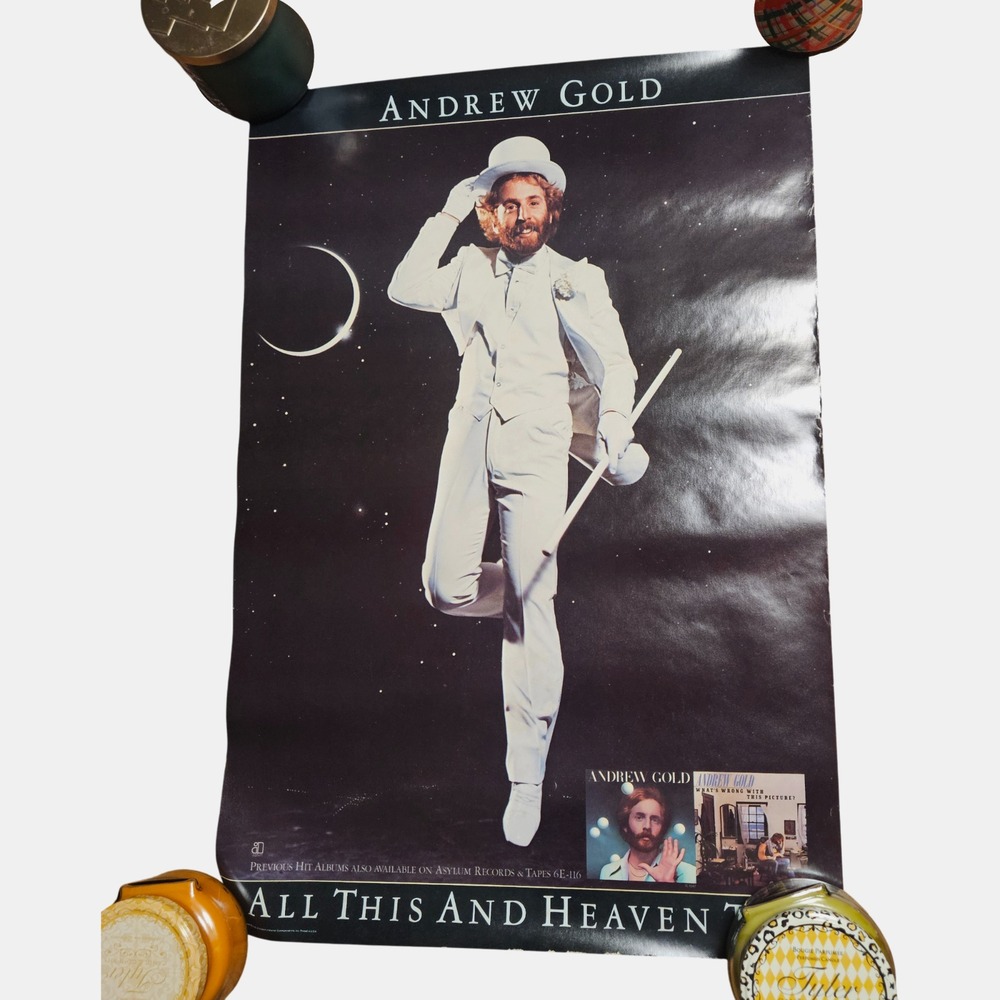 Andrew Gold All This And Heaven Too‎ Promo Poster 18x26 VTG 1978 Elektra Asylum